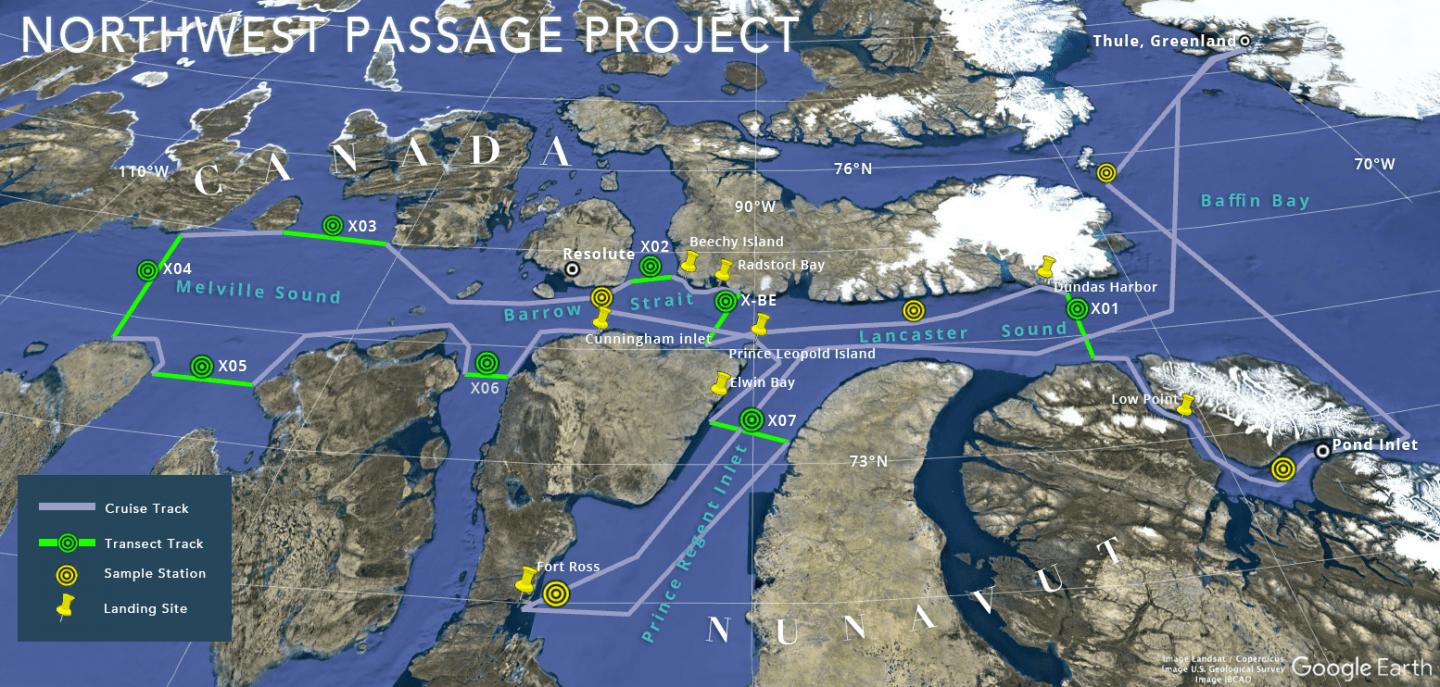 Northwest Passage Project -- Route of the Icebreaker Oden