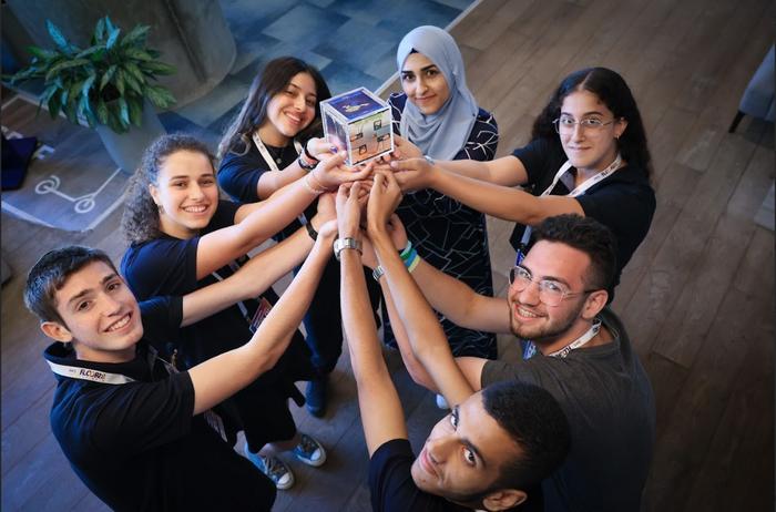 . A representative photo of students in the Tevel2 project. The project includes Jewish, Arab, and Druze students from 9 municipalities across the country.