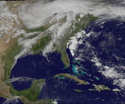 GOES-13 Image of Storm System with High Risk of Severe Weather
