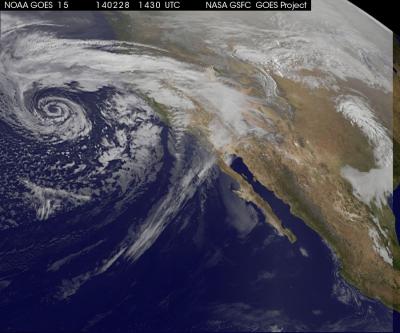 Satellite Sees Eastern Pacific Storm Headed to California