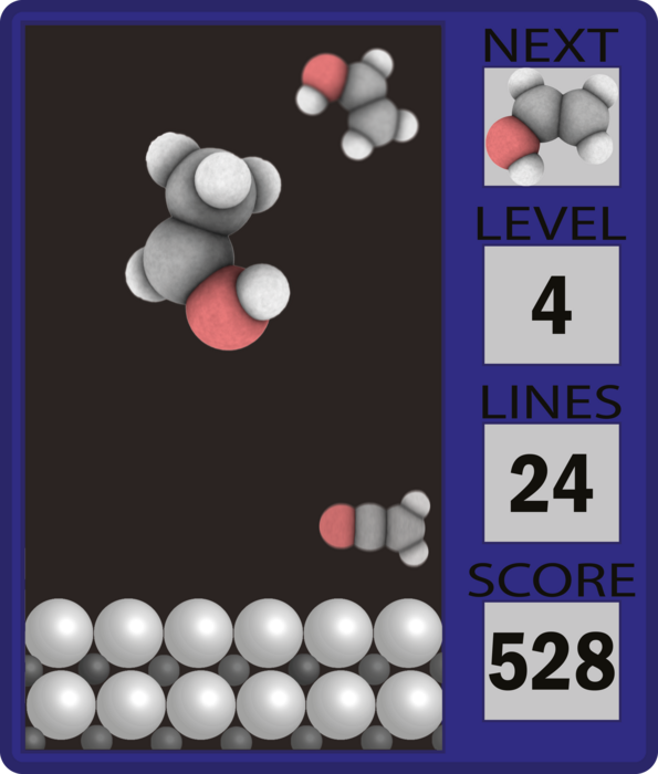 Extreme 3D Tetris with molecules