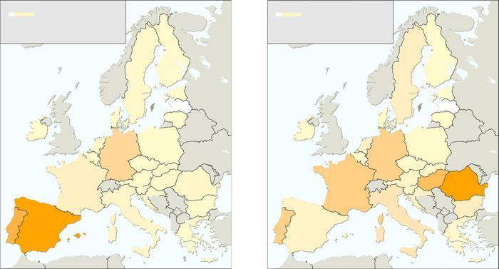 Total invasion costs across European Union member states