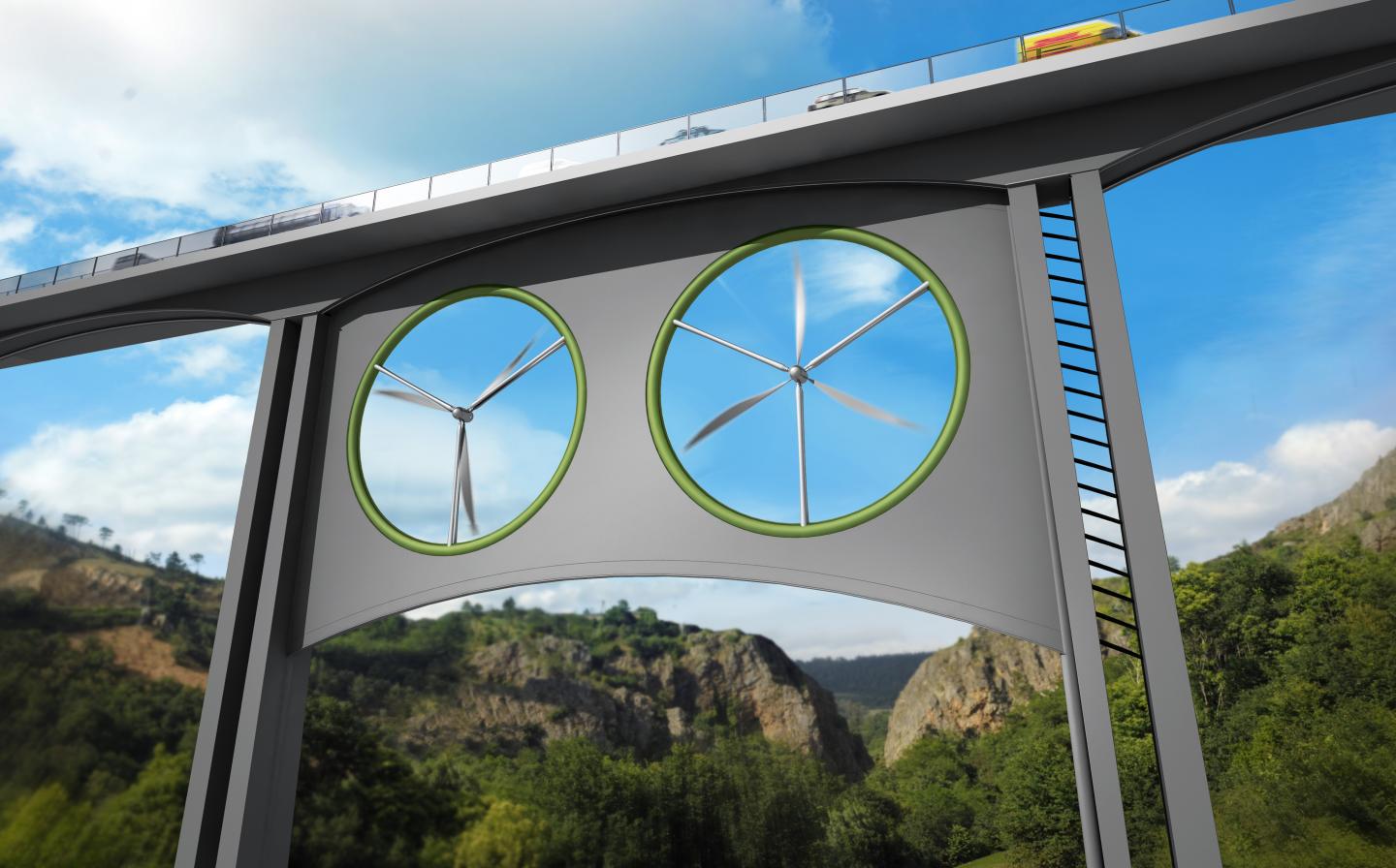 Viaducts with Wind Turbines