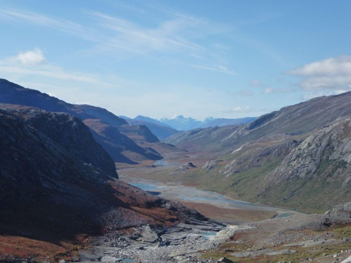 A river that has been abandoned due to glacier retreat