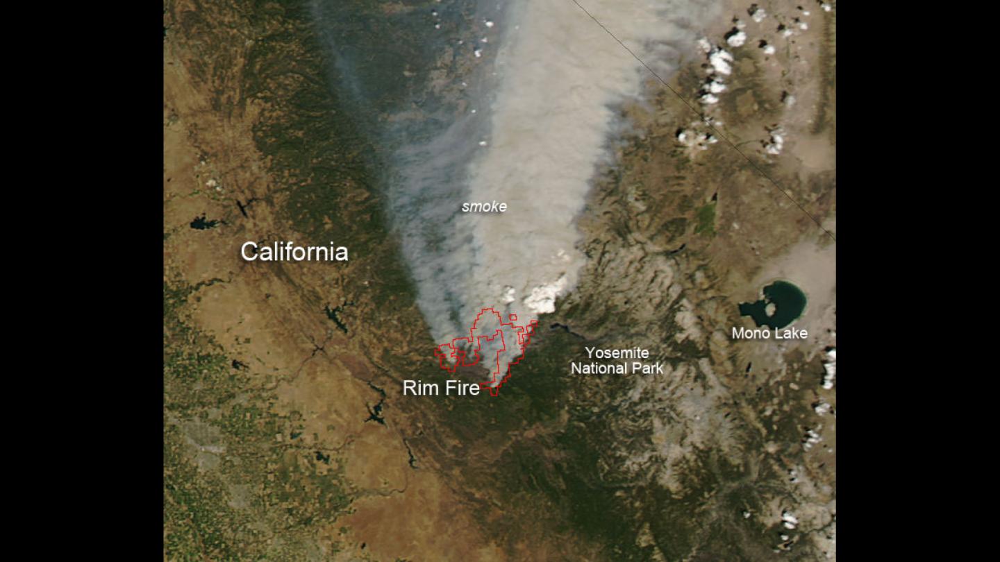 The Rim Fire Seen via Satellite