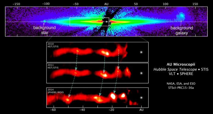 Set of Images of a 40-Billion-Mile-Diameter Edge-on Disk Encircling the Young Star AU Microscopii