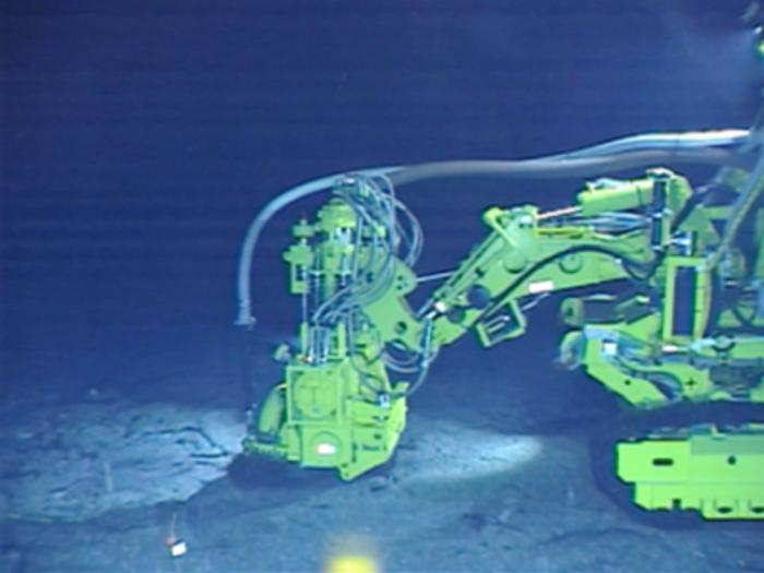 Photo of mining apparatus operating on the seafloor