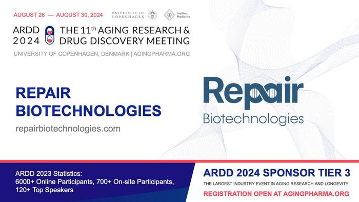 Announcing Repair Biotechnologies as Tier 3 Sponsor of ARDD 2024