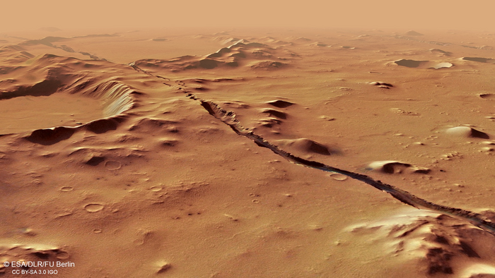 Perspective view of the Cerberus Fossae
