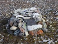 Commemorative cairn at Erebus Bay constructed in 2014