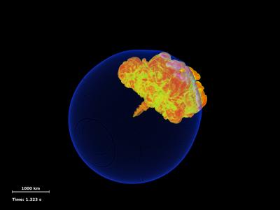 Explosion Reaches Surface of Star