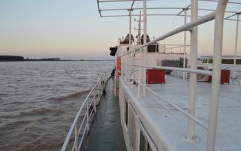 Research Vessel on the Yellow River in China