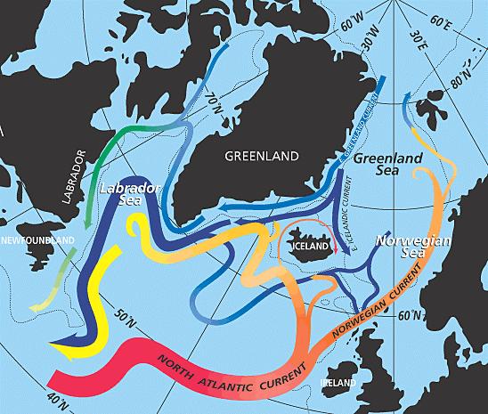 The Circulation Patterns in the North Atlantic Ocean