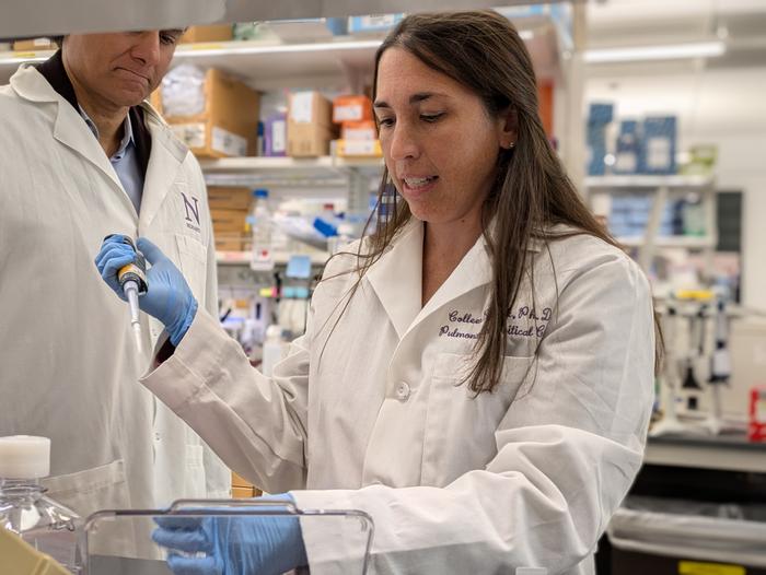 First author Colleen Reczek in the lab