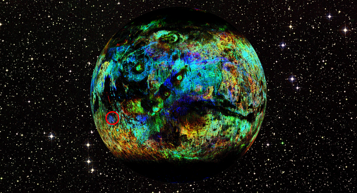The distribution of 90 million craters on the surface of Mars obtained from the Crater Detection Algorithm.