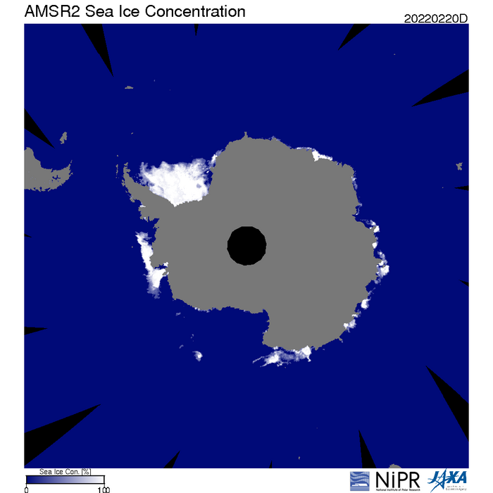 Antarctic sea ice on February 20, 2022.