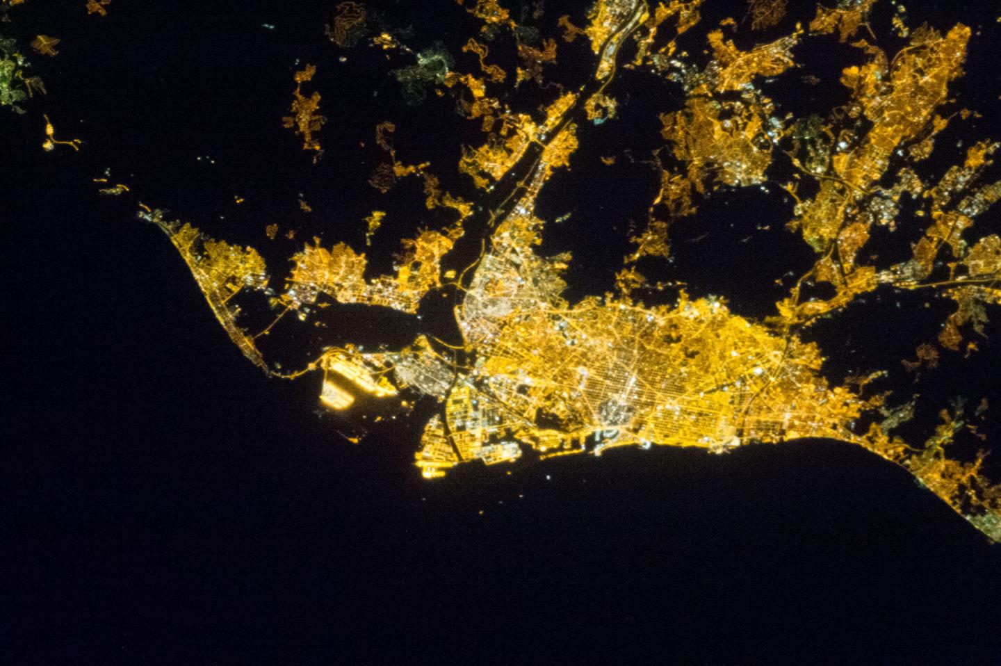 Night Image from Barcelona from Space
