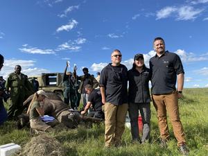 A team from Colossal at a BioRescue procedure at the Ol Pejeta Conservancy in Kenya