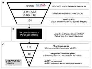 Overview of the pipeline filtering the number of candidates to search unexploited genes