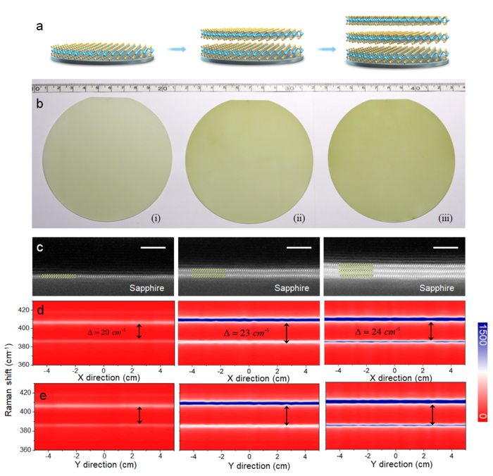 Layer-by-layer epitaxy of high-quality multilayer MoS2 4-inch wafers