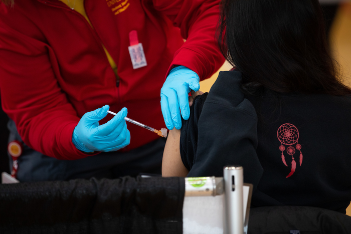 A vaccination clinic at Iowa State University, May 2021.