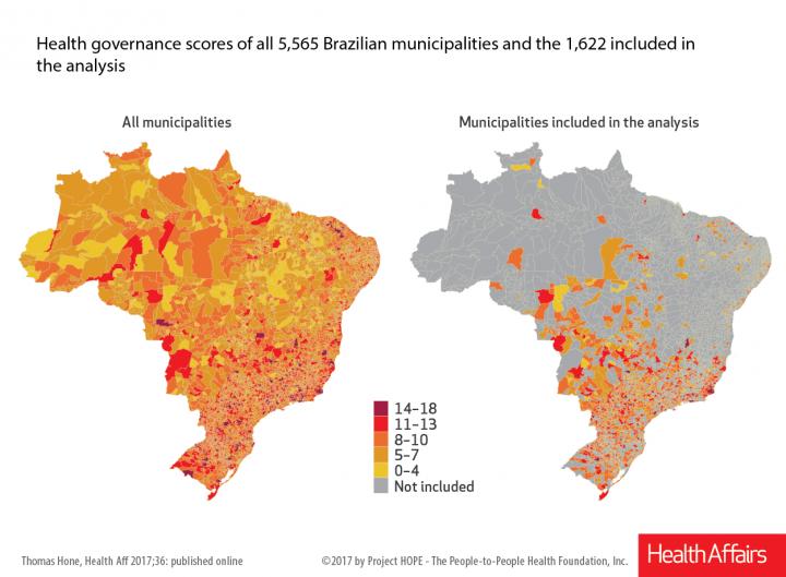 Health Governance Scores All 5,565 Brazilian Municipalities and the 1,622 Included in the Analysis