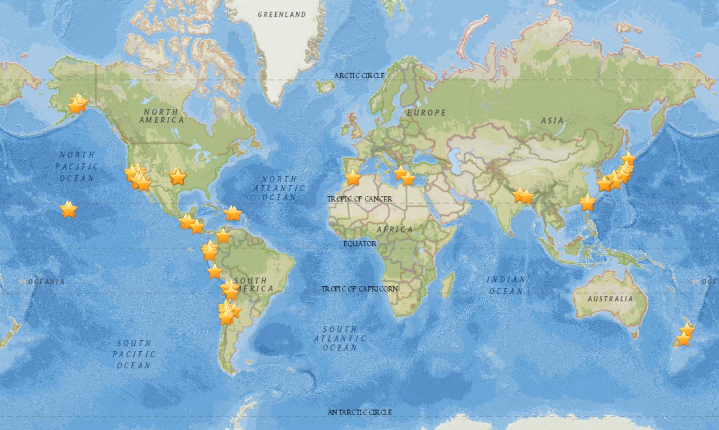 Earthquakes Detected by MyShake Users