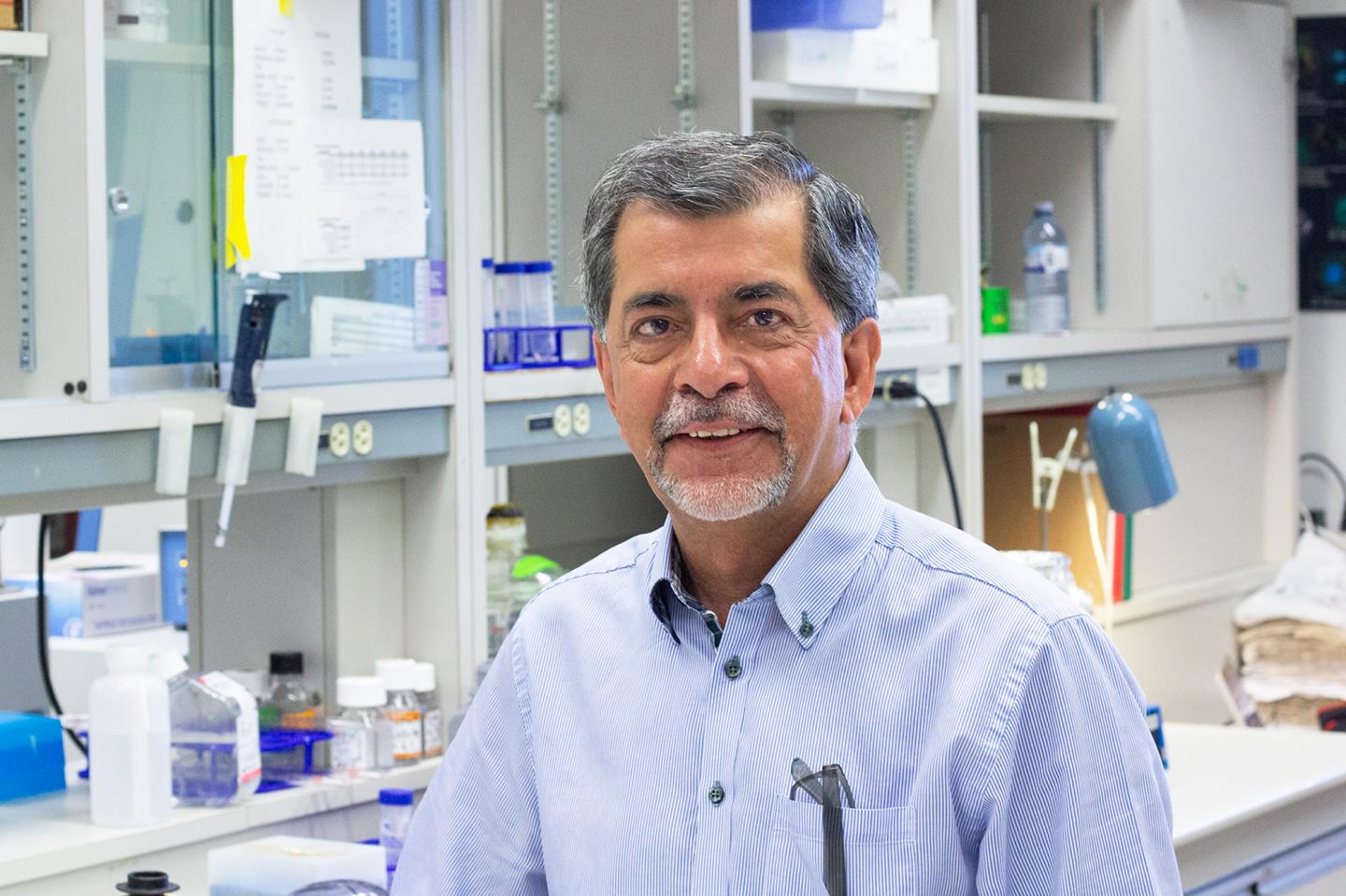 Dr. Jack Jhamandas in his Lab