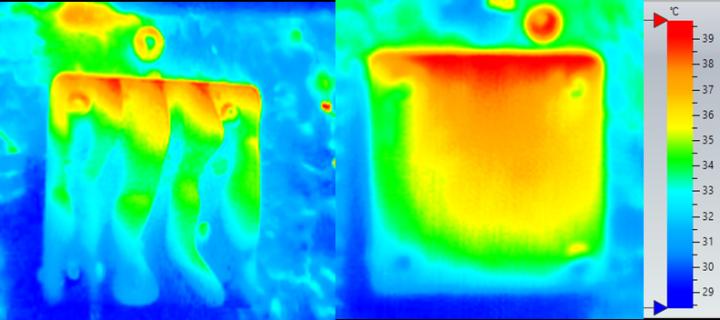 Temperature of eco-engineered tiles measured