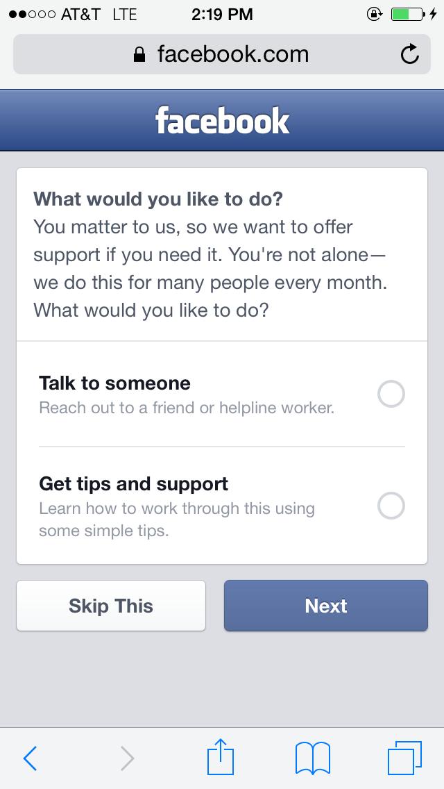 Facebook Suicide Prevention Screen Shot 2