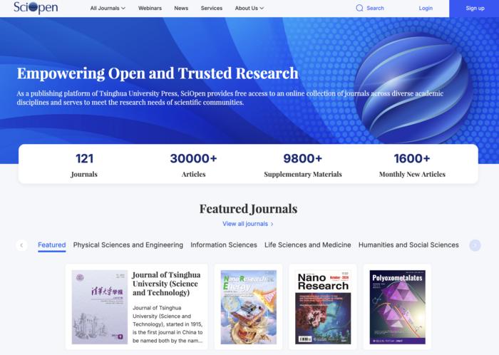 SciOpen Surpasses 100 Journals Milestone, Accelerating Global Scientific Innovation