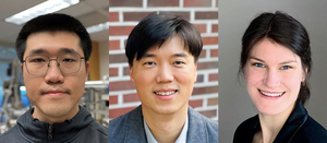 Xuanyi Zhang (left), Jin Hong Lee (center), and Berit Goodge (right), winners of the 2022 APL Materials Excellence in Research Award