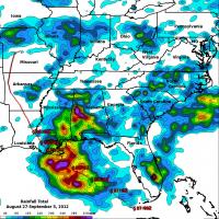 Hurricane Isaac's US Rainfall Totals from Aug. 27 to Sept. 5, 2012
