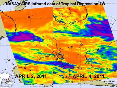 NASA AIRS Infrared Imagery of TD1W