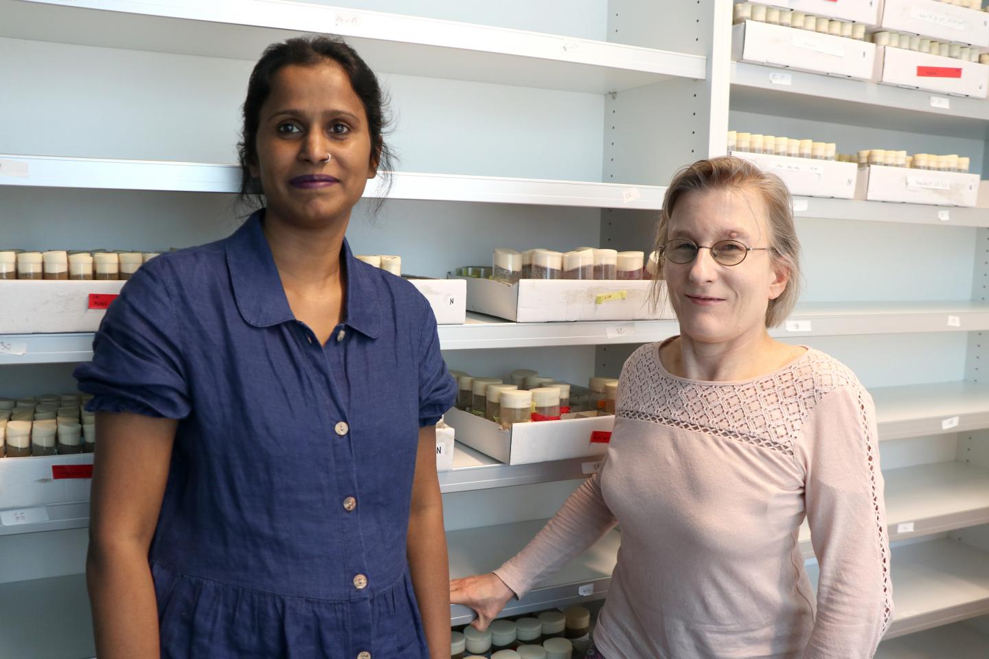 First Author Aparna Ratheesh and Group Leader Professor Daria Siekhaus in the Lab