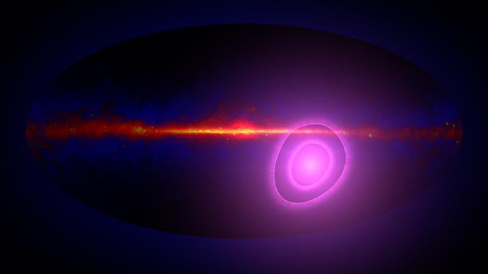 Gamma-ray dipole direction, artist's concept