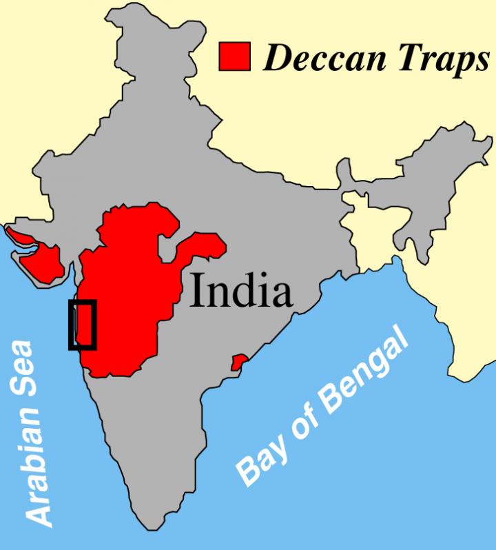 Map of Deccan Traps in India