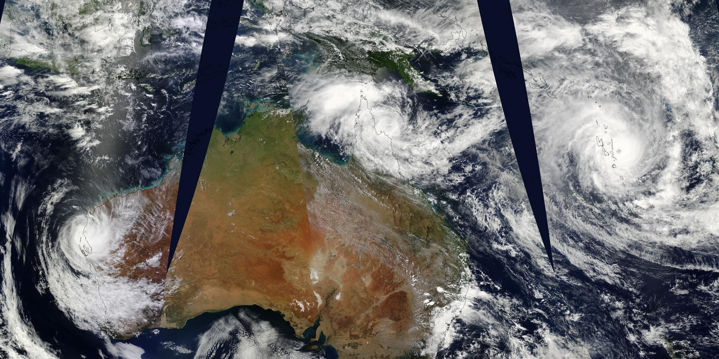 NASA Sees Triple Tropical Cyclones in Southern Hemisphere