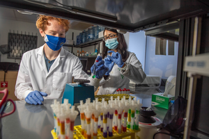 Kent State University researchers in the lab