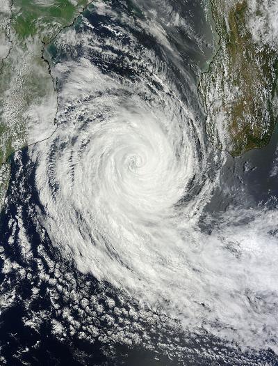 NASA MODIS View of Cyclone Funso's 'Closed Eye'