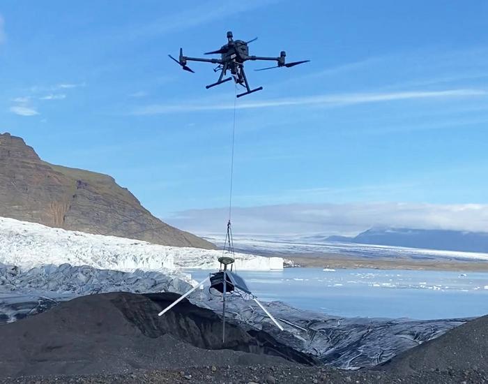 Drone carrying sensor