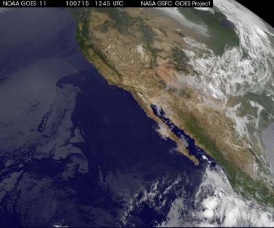 GOES-11 Visible Image of Tropical Depression 6E