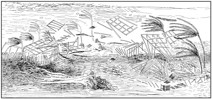 Illustration of Hurricane Destruction