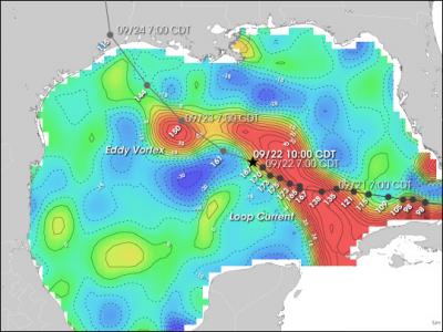 Sea Surface Height and Hurricane Rita