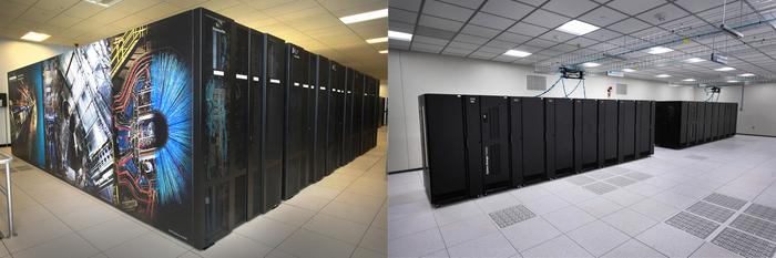 tape storage racks at Brookhaven Lab's Scientific Data and Computing Center