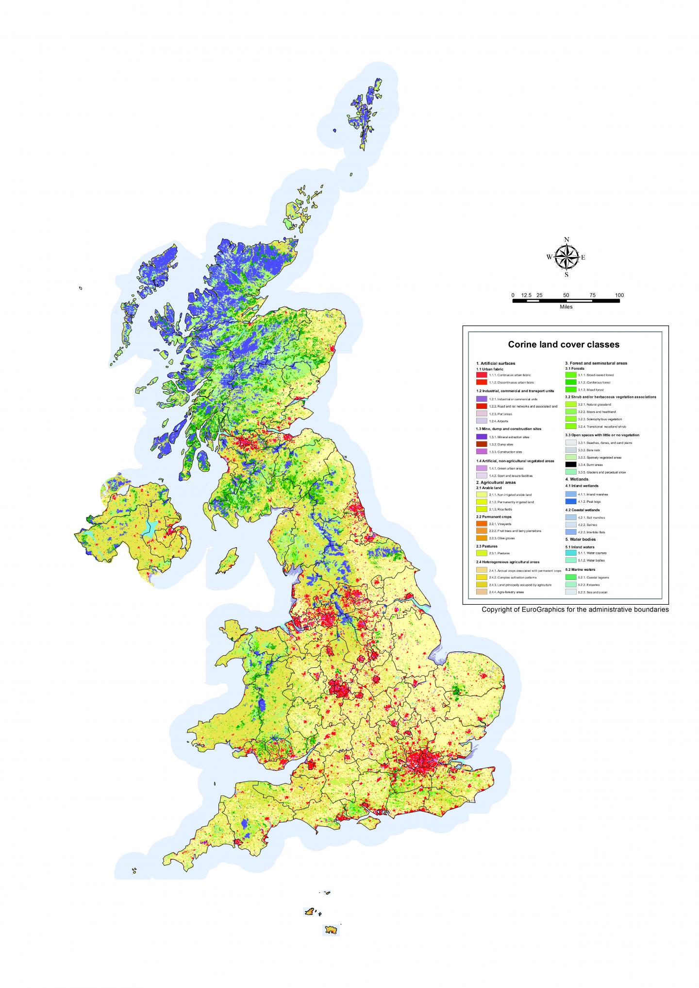 CORINE Land Cover Map 2012 for the UK
