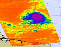 NASA AIRS Infrared Image of Danielle's Cloud-top Temperatures