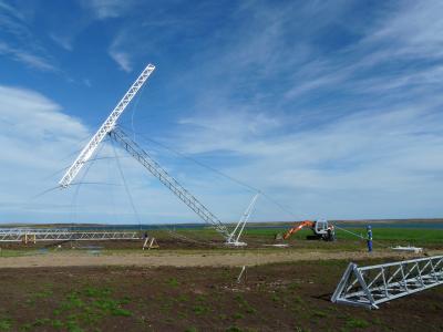Erecting One of the 16 antennas