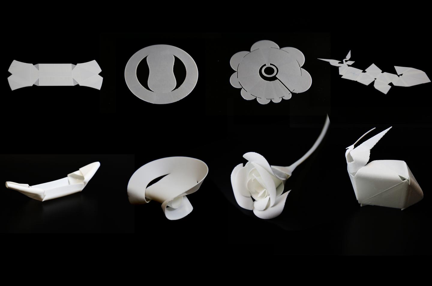 Flat Plastic Pieces Transform into 3-D shapes