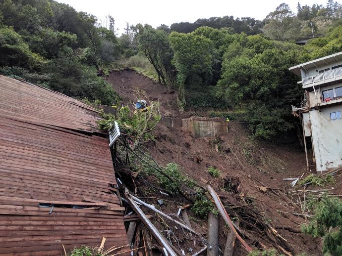 2019 landslide in Sausalito, California